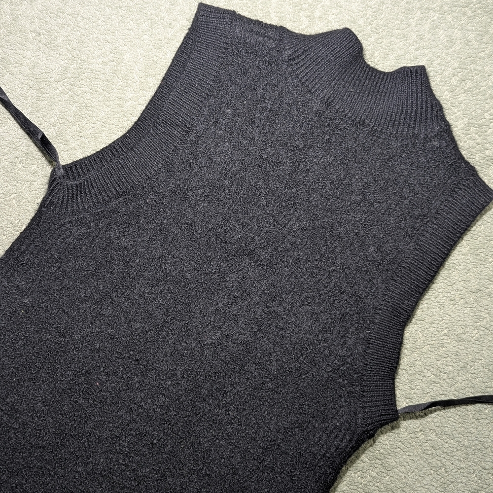 Aritzia Babaton Wool Ribbed Mini Dress | Black | Size L (Fits M) - Picture 8 of 12